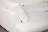Canapé d'angle à 3 places niya bouclé blanc
