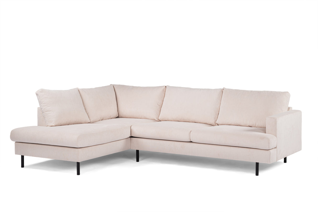 3-seater corner sofa chiara ribstof beige