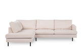3-seater corner sofa chiara ribstof beige
