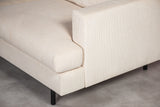 3-Sitzer-Ecksofa Chiara, gerippter Stoff in Beige