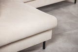 3-seater corner sofa chiara ribstof beige