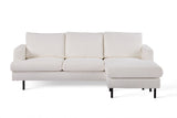 3-zits hoekbank chaise longue Giselle bouclé wit