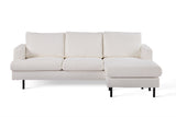 3-seater corner sofa chaise longue giselle bouclé white