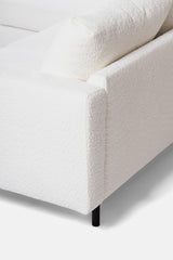 Sofa d'angle à 3 places chaise longue giselle bouclé blanc