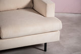 3-seater corner sofa chaise longue gioia ribstof beige