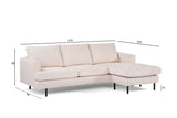 3-Sitzer-Ecksofa Chaiselongue Gioia Cord Beige