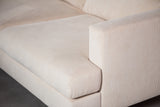 3-zits hoekbank chaise longue Gioia ribstof beige