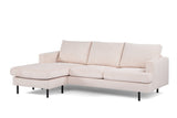 Canapé d'angle à 3 places chaise longue gioia ribstof beige