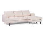 Canapé d'angle à 3 places chaise longue gioia ribstof beige