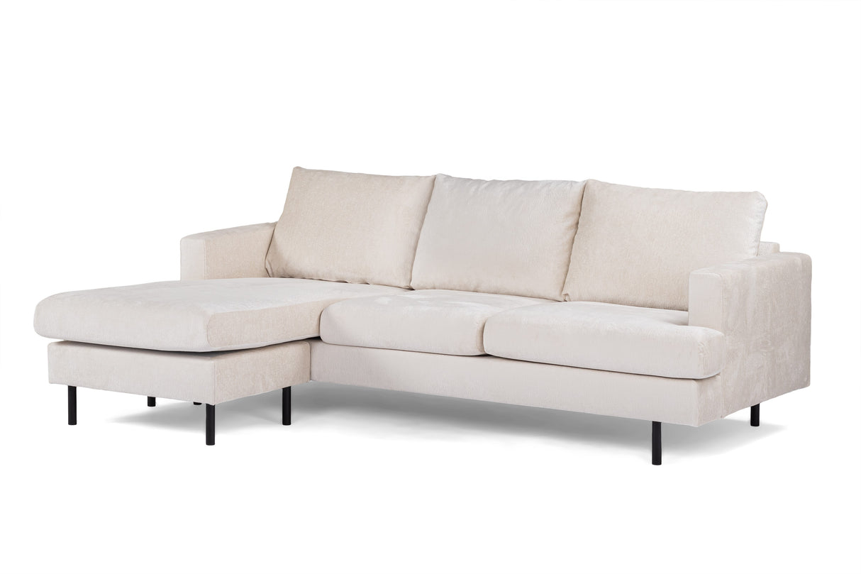 3-Sitzer-Ecksofa Chaiselongue Loren Cord Beige