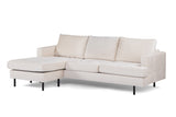 3-seater corner sofa chaise longue loren ribstof beige