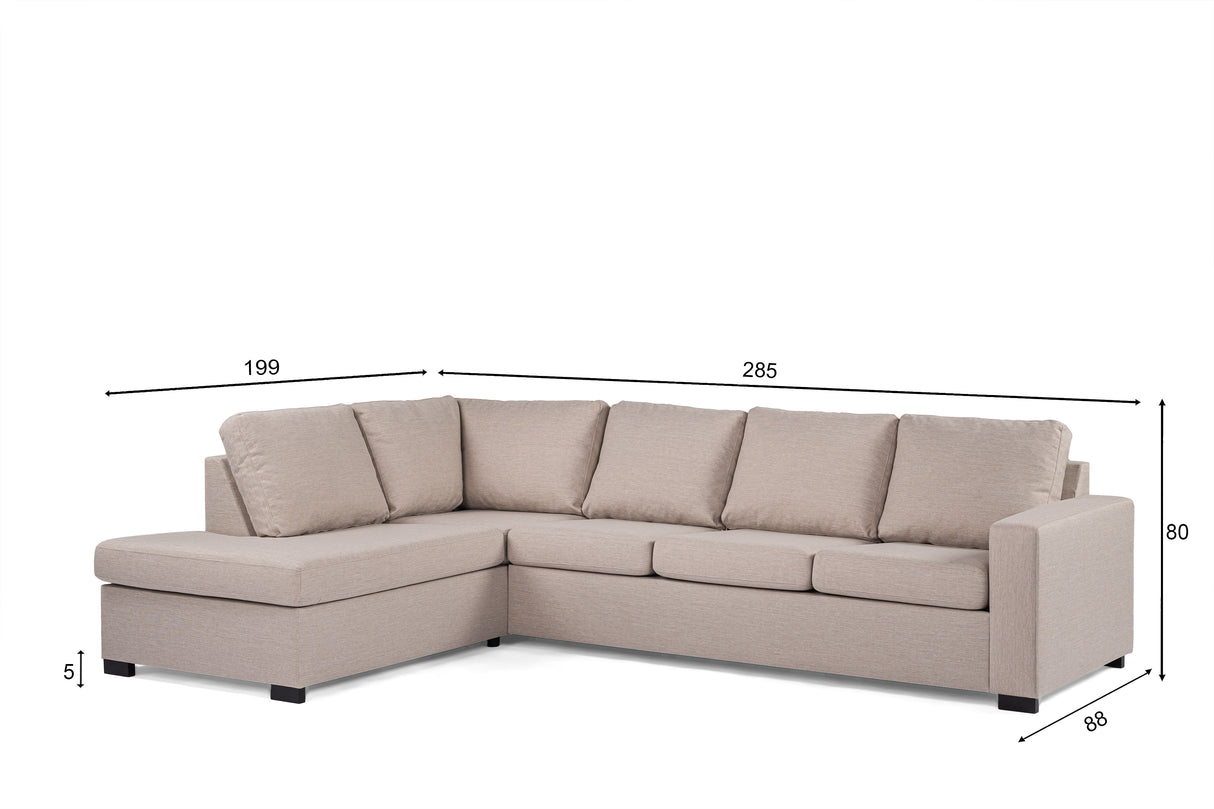 4-seater corner sofa vita fabric beige