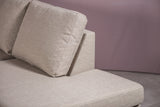 Canapé d'angle à 4 places beige tissu