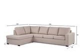 4-seater corner sofa vita fabric beige