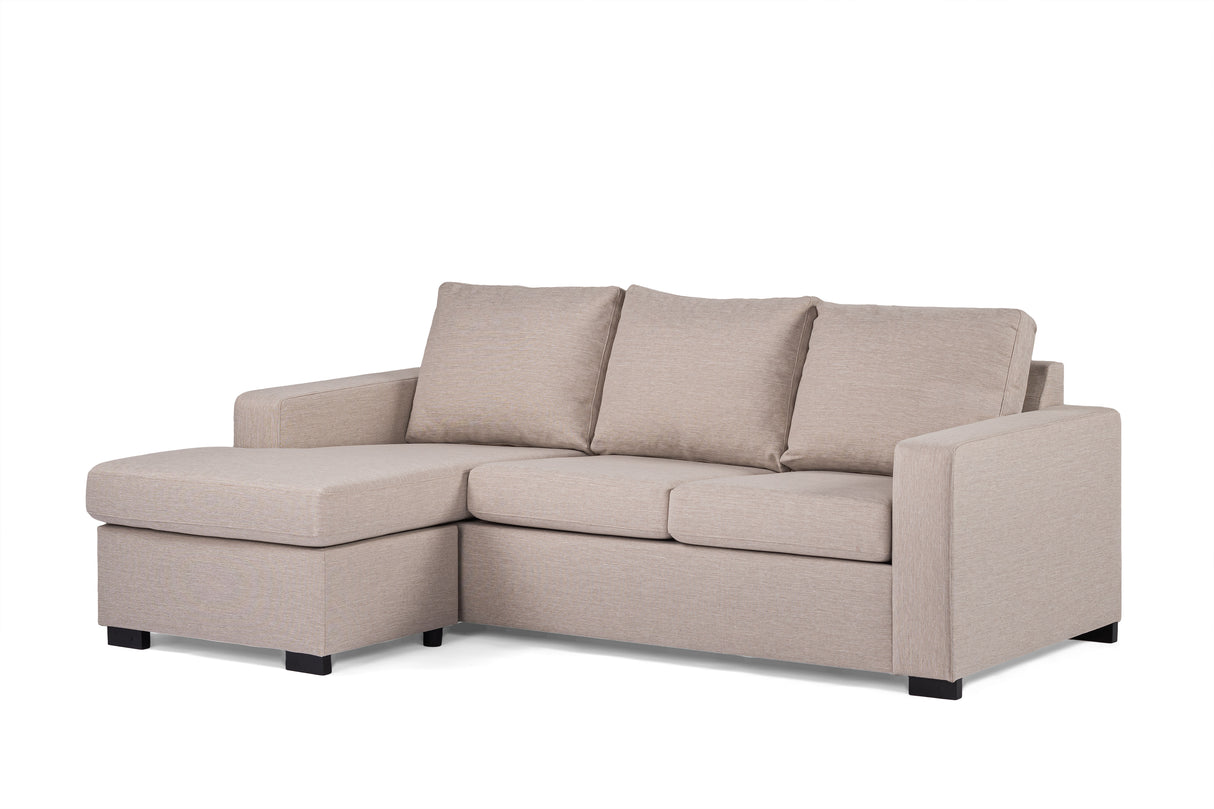 3-Sitzer-Ecksofa Chaiselongue Lima beige