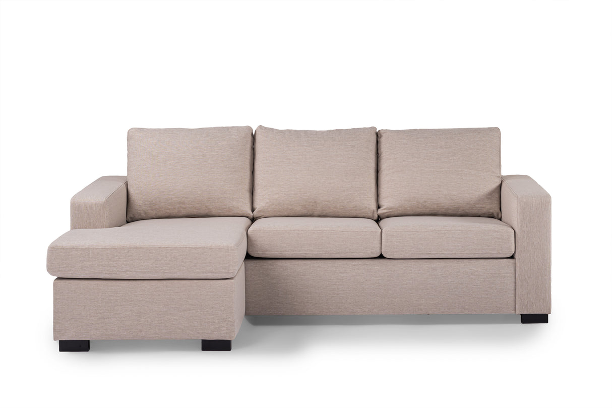 Sofa d'angle à 3 places chaise longue lima beige