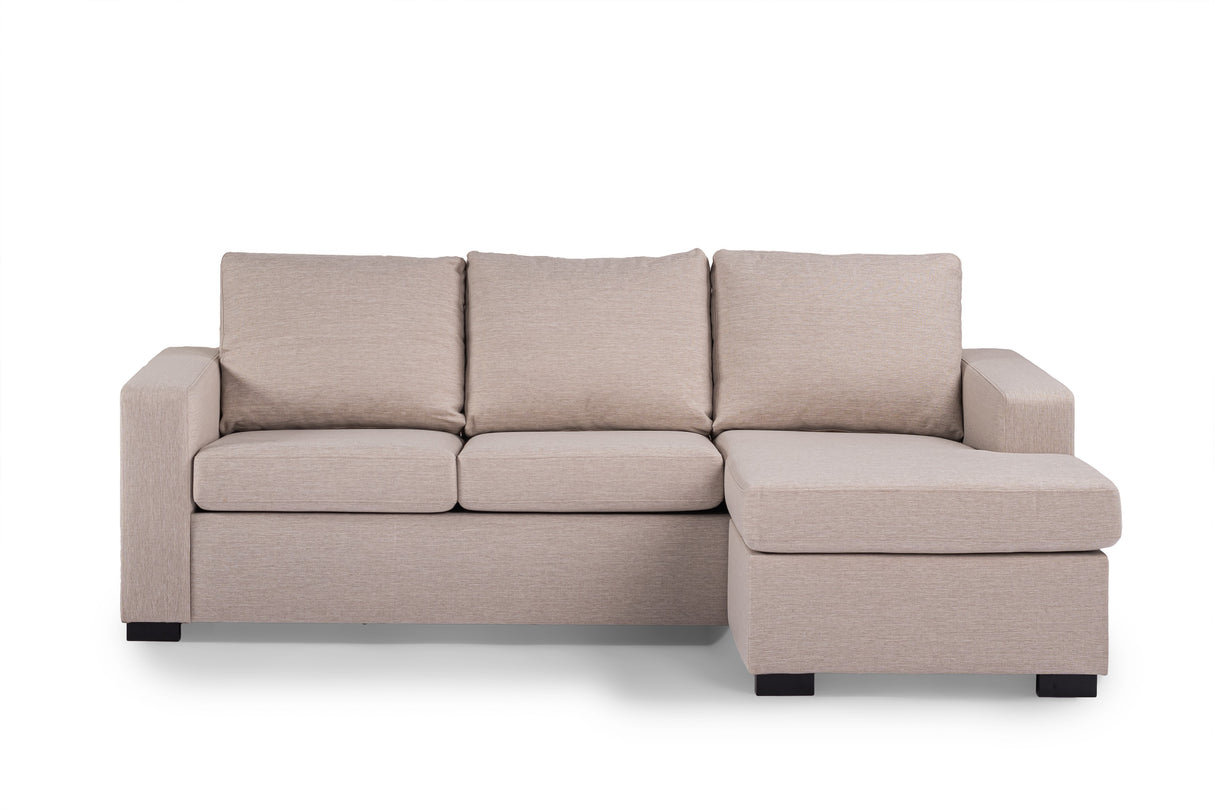 Sofa d'angle à 3 places chaise longue lima beige