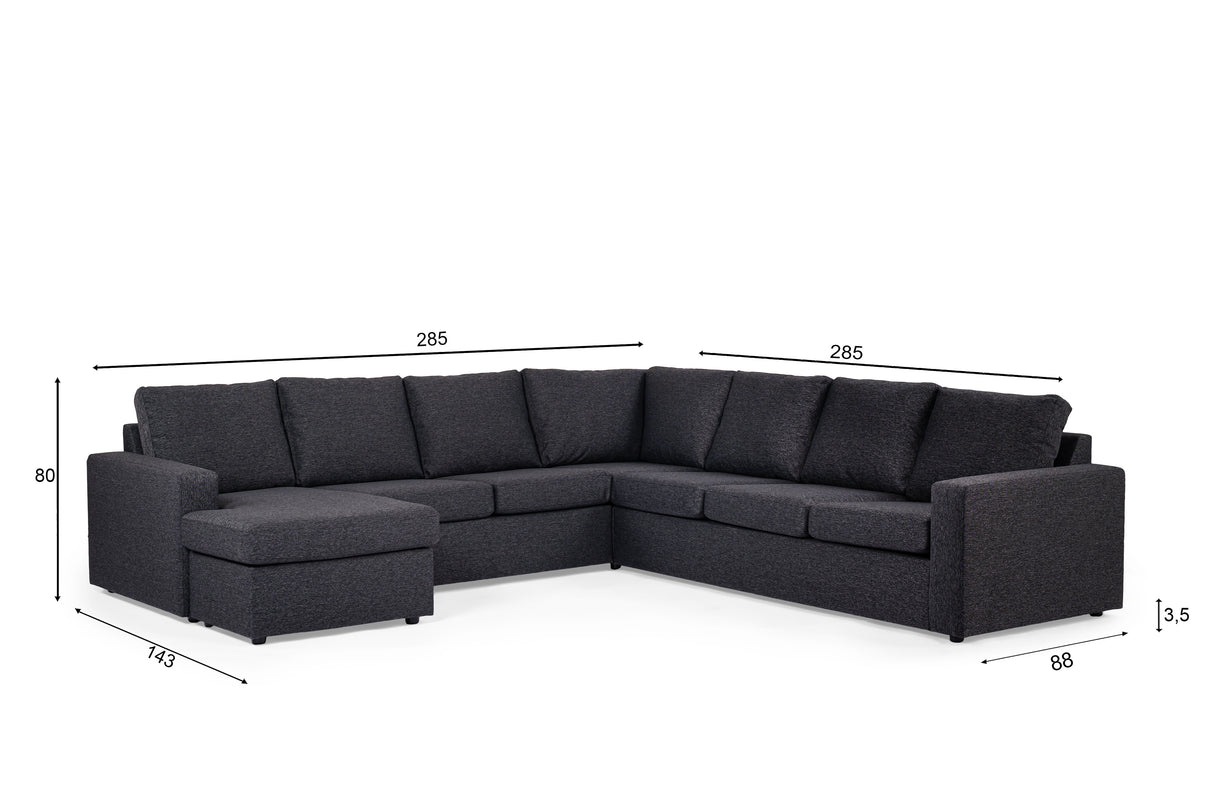 Corner sofa Paco Anthracite