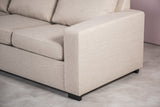 Canapé d'angle à 3 places cooper tissu beige