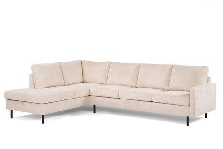 4-seater corner sofa Pablo ribstof beige