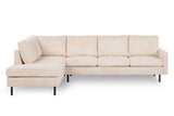 4-Sitzer-Ecksofa Pablo, gerippter Stoff, Beige