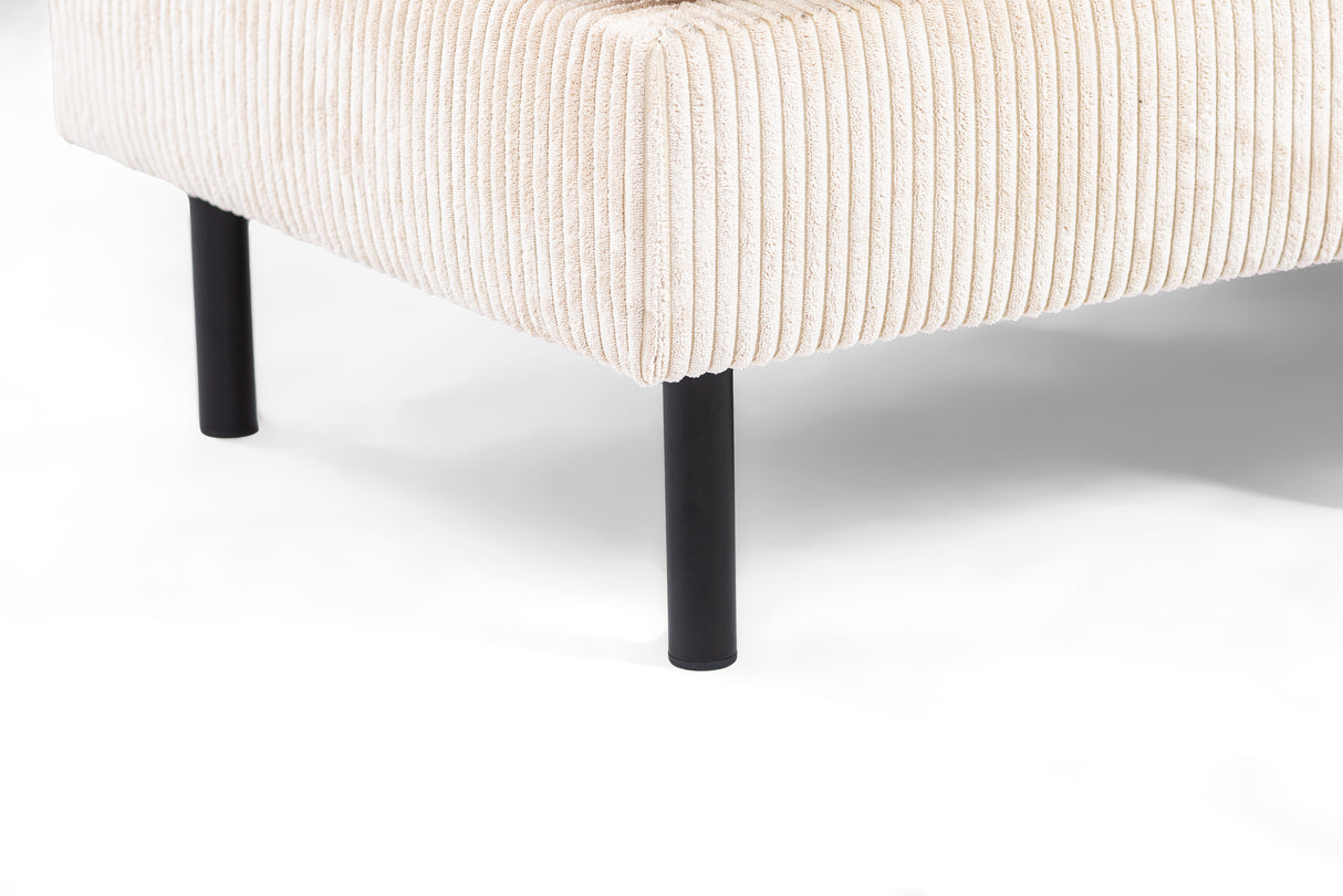 4-Sitzer-Ecksofa Pablo, gerippter Stoff, Beige