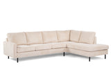 4-Sitzer-Ecksofa Pablo, gerippter Stoff, Beige