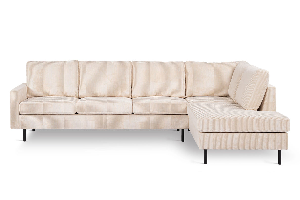 4-Sitzer-Ecksofa Pablo, gerippter Stoff, Beige