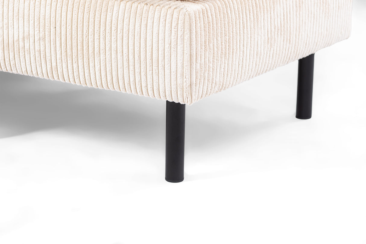 4-Sitzer-Ecksofa Pablo, gerippter Stoff, Beige