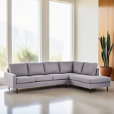 4-Sitzer-Ecksofa Kobe Stoff grau