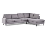 4-Sitzer-Ecksofa Kobe Stoff grau