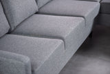 4-seater corner sofa kobe fabric gray