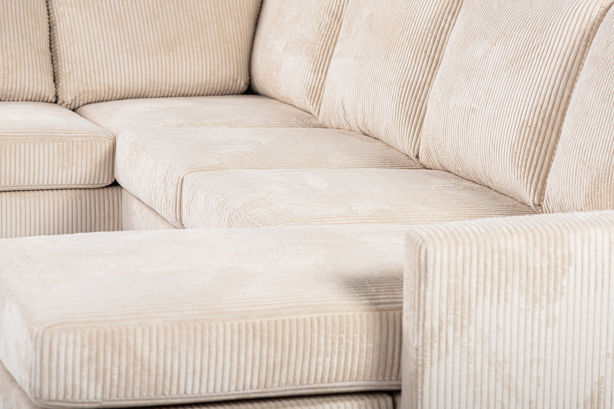 U-Sofa Pablo Rippstoff beige