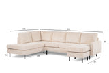 U-Sofa Pablo Rippstoff beige