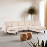 U-Sofa Pablo Rippstoff beige