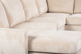 U-Sofa Pablo Rippstoff beige