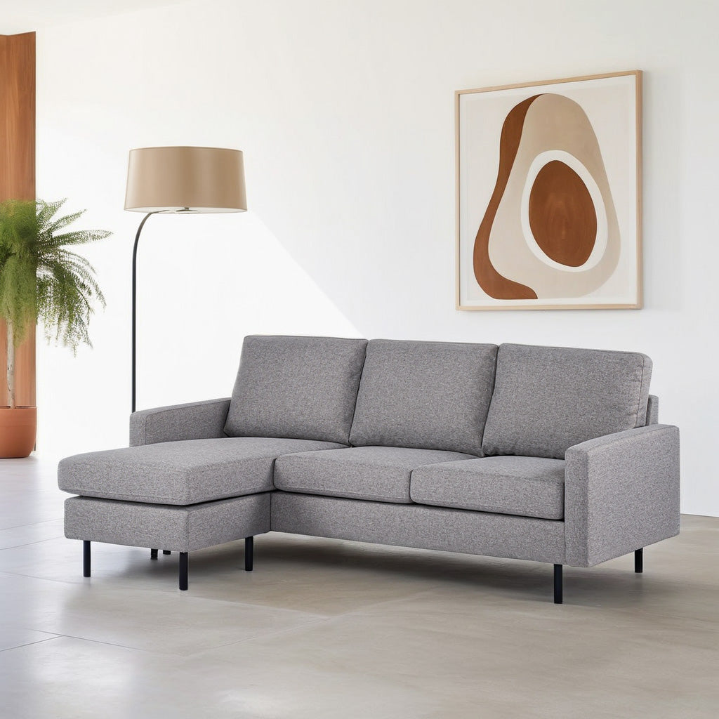 3-Sitzer-Ecksofa Chaiselongue Miller Grau