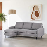 3-seater corner sofa chaise longue miller gray