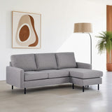 3-seater corner sofa chaise longue miller gray