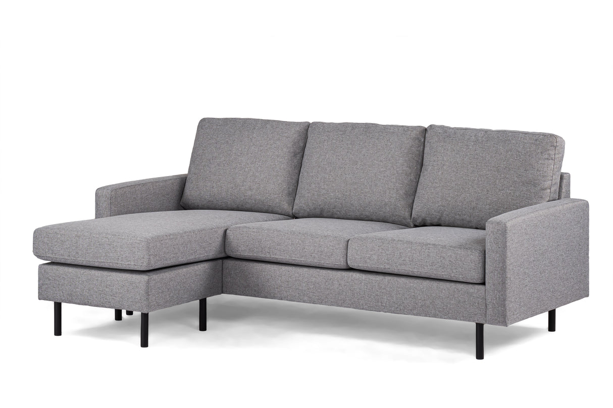 3-Sitzer-Ecksofa Chaiselongue Miller Grau