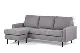 3-seater corner sofa chaise longue miller gray