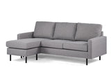 Sofa d'angle à 3 places chaises longue Miller Gray