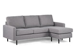 3-zits hoekbank chaise longue Miller grijs