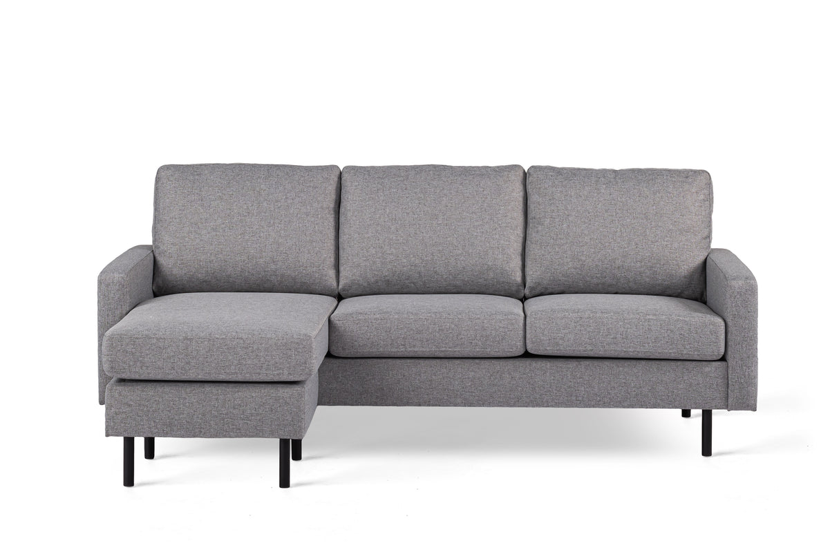 3-Sitzer-Ecksofa Chaiselongue Miller Grau