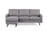 3-seater corner sofa chaise longue miller gray