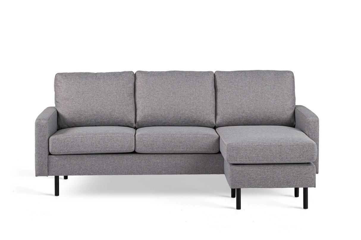 3-Sitzer-Ecksofa Chaiselongue Miller Grau