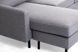 Sofa d'angle à 3 places chaises longue Miller Gray