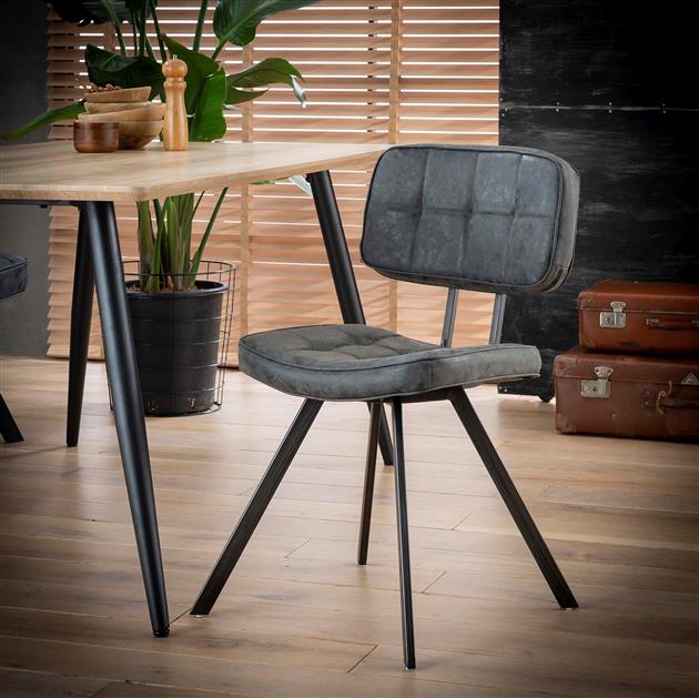 Industrial dining room chair Madrid anthracite set of 4