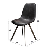 Industrial dining room chair Benjie anthracite artificial leather set of 4