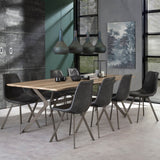 Set van 4 Eetkamerstoelen Siena Saddle PU zwart